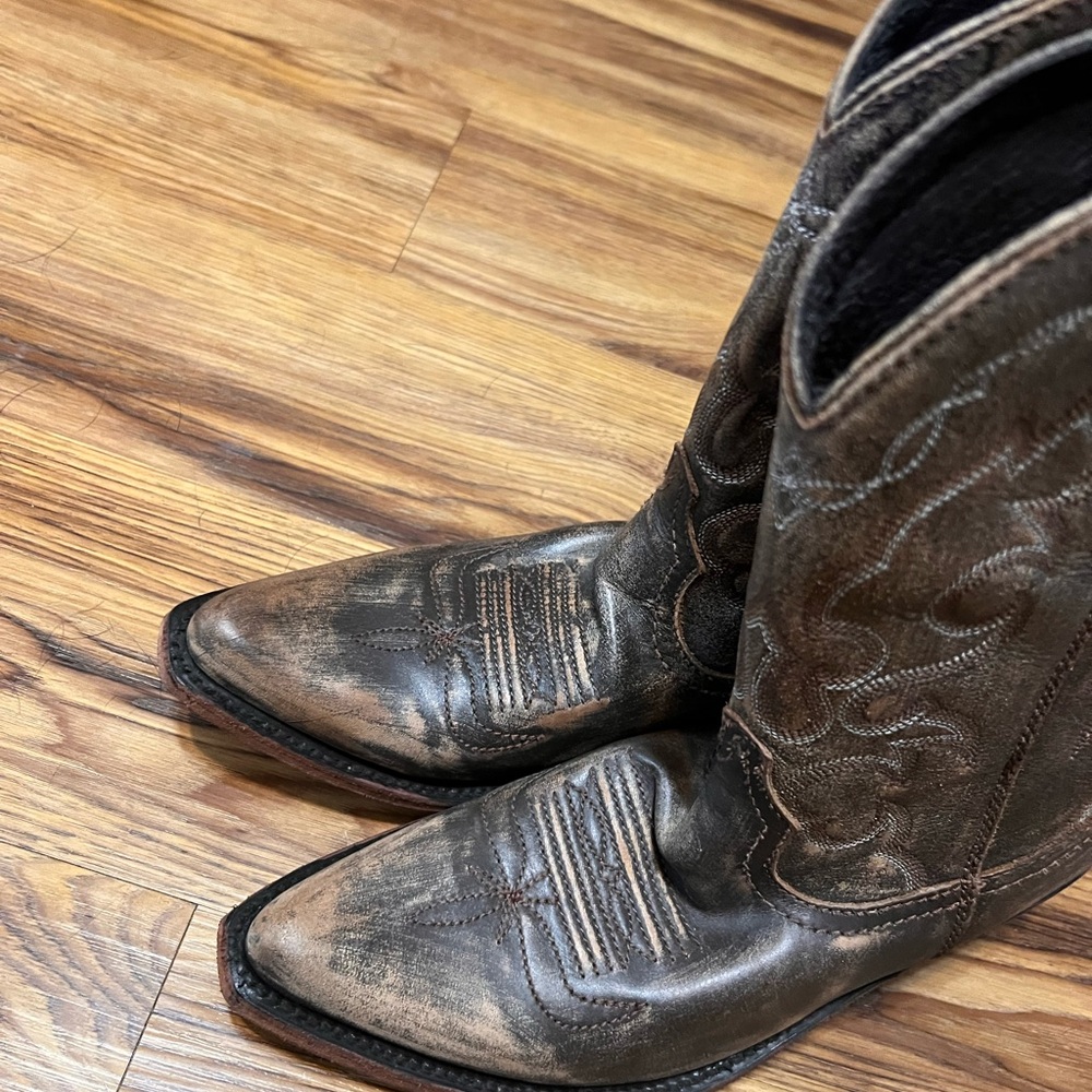 EUC Womens Liberty Black Ladies Boots 8.5 Leather Western Cowboy Canela Sienna - Picture 5 of 7